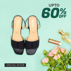 Black Mesh Strap Sandal